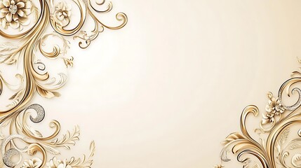 Elegant Gold Floral Design Corner Frame Background