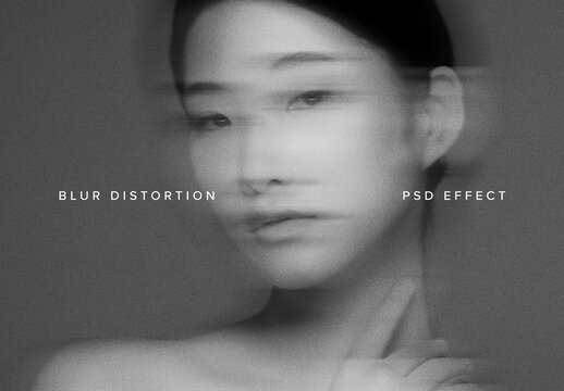 Blur Distortion Image Effect Mockup