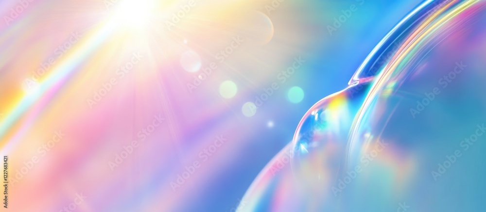 Aufkleber vibrant holographic background with iridescent rainbows and light flares ideal for versatile use and