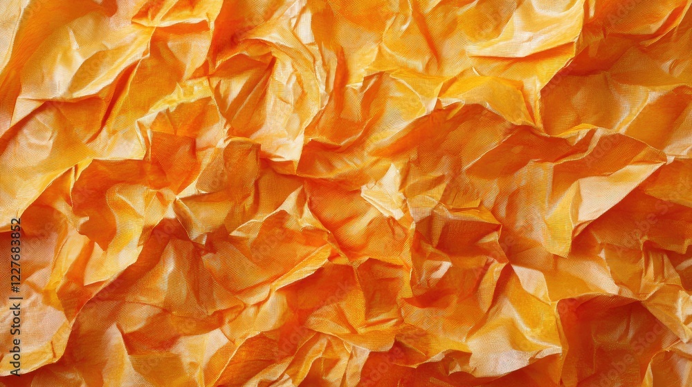 Poster crumpled orange textured background with vivid tones and depth for creative design and artistic appl