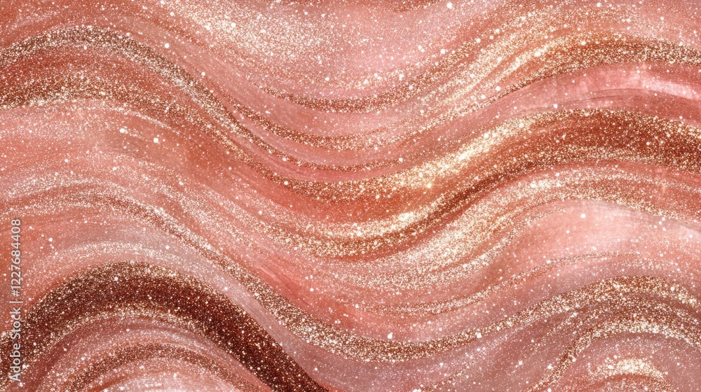 Aufkleber rose gold glitter texture background with sparkling waves creating an elegant abstract design ideal 