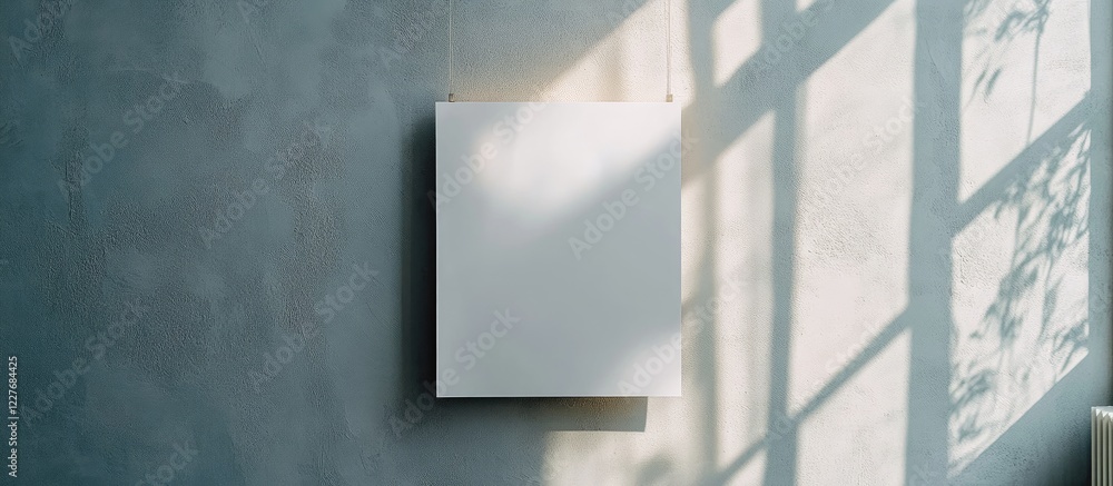 Aufkleber flyer mockup displayed in soft natural light against a neutral wall featuring empty space for text a