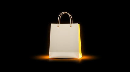 Eco-Friendly White Shopping Bag Isolated on a black background