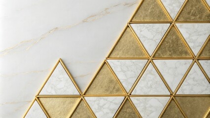 Geometric gold triangles in a subtle pattern with metallic sheen, high end design, metallic accents, modern luxury, modern decor