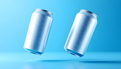 sleek aluminum cans drink mockup