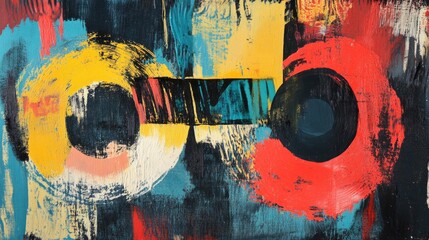 Abstract artwork featuring vibrant colors and geometric shapes with the number design 222222 prominently displayed in a dynamic composition.