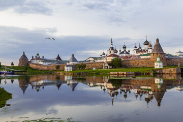 Fototapeta premium Spaso-Preobrazhensky the Solovetsky Stavropegial monastery on Bolshoi Solovetsky island in the White sea. Arkhangelsk region, Russia