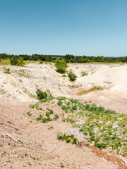 An old small quarry or something like that on a field.