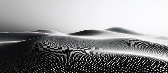 Abstract Digital Landscape: Monochromatic Dunes of Data