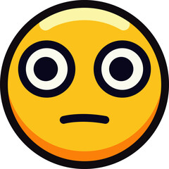 Yellow emoji with large eyes and a surprised expression.