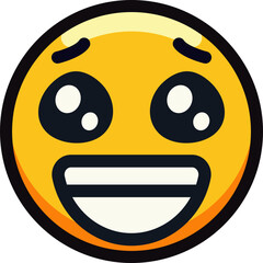 Excited emoji with wide eyes and a big smile.