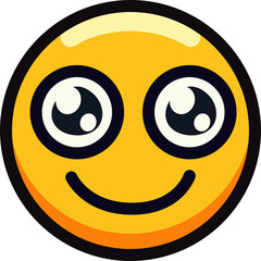 Cute smiling emoji with big eyes and a cheerful expression.