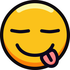 Cheeky smiley face emoji with sticking out tongue.