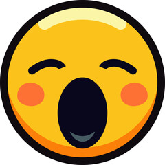 Yawning emoji expressing tiredness or boredom with closed eyes and open mouth.