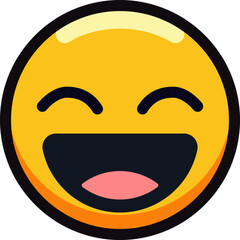 Laughing emoji with a wide smile and closed eyes.