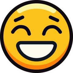 Smiling emoji with eyes closed and wide grin.
