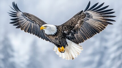 Obraz premium Majestic Bald Eagle in Flight