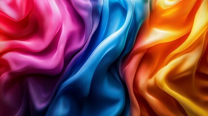 A colorful piece of fabric with a rainbow pattern