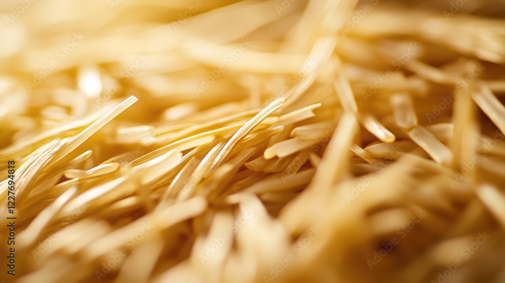 Poster macro photography of long grain basmati rice highlighting its unique elongated shape and distinct te