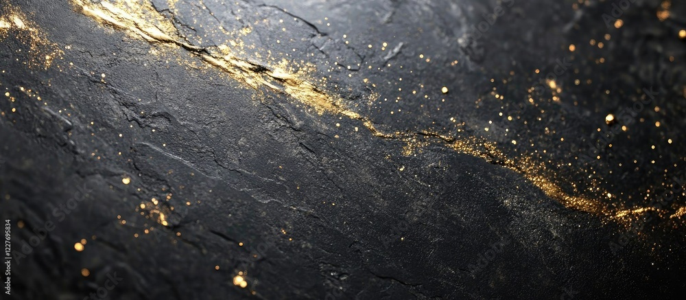 Aufkleber elegant gray and gold abstract texture with sparkling particles on dark background perfect for luxur