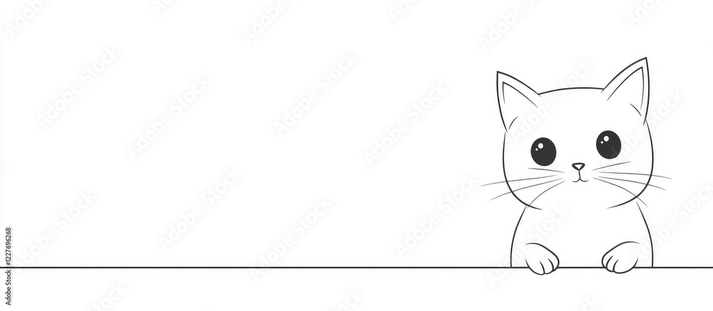 Aufkleber cat outline icon with empty copy space for text minimalist design ideal for coloring books for kids 