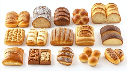 Assorted fresh breads and buns displayed in a bakery showcasing modern production techniques and industrial baking equipment