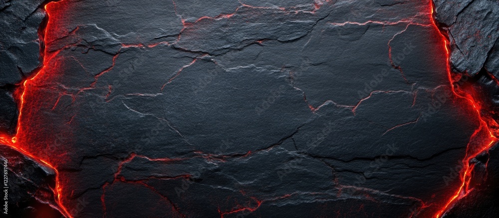 Poster red glowing edge on dark slate background with blank area for custom text or graphics