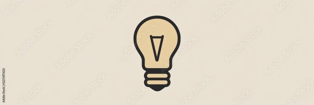 Poster light bulb illustration on a soft beige background suitable for creative design projects and present