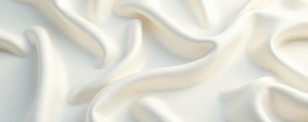 Fototapeta premium Creamy white satin, subtle sheen, gentle ripples, studio, material, textile