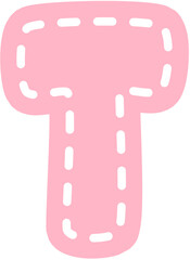 Stitch Font Letter T