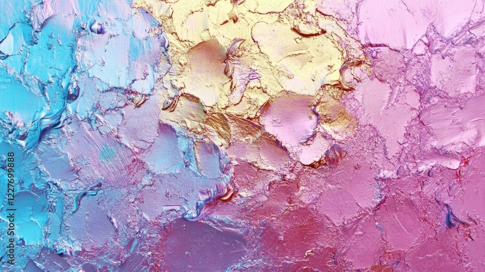 Poster pastel gradient holographic foil texture with iridescent colors creating a vibrant artistic backgrou
