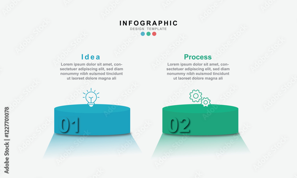 Leinwandbilder vector infographic design template with icons and 2 options or steps. for your business data. vector