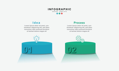 Vector Infographic design template with icons and 2 options or steps. for your business data. Vector Illustration.