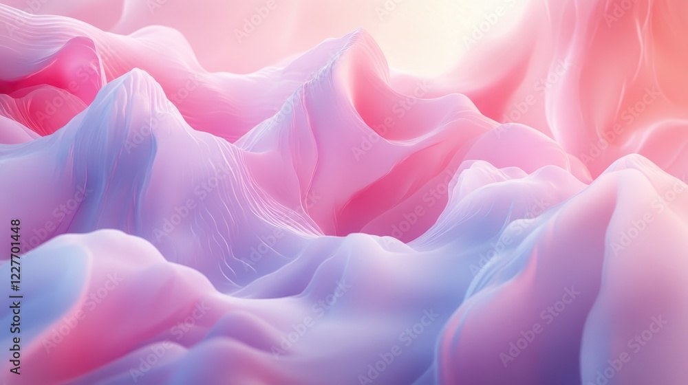 Poster soft flowing pink and blue abstract background with wavy texture for creative design and artistic pr