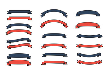 Colorful Vector Ribbon Banners. Set of Ribbons Banners with Label, Tag and Quality Badges. Banners set and colorful Ribbon, isolated on white background.