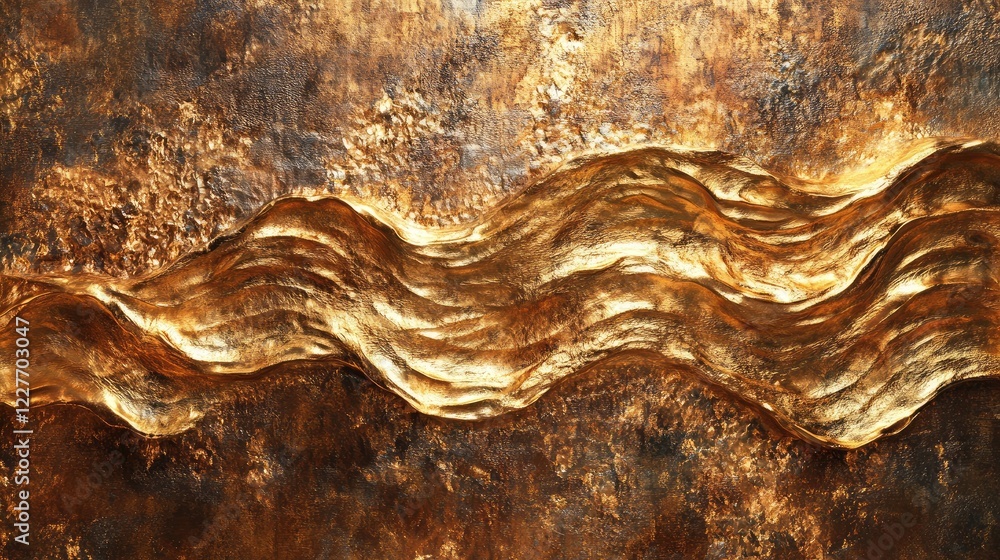 Aufkleber textured golden metallic wave pattern creating an elegant and luxurious backdrop for design and arti