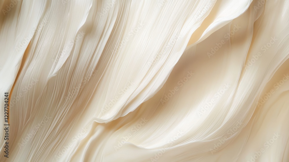 Poster elegant abstract composition showcasing flowing ivory and beige brushstrokes for calming artistic in