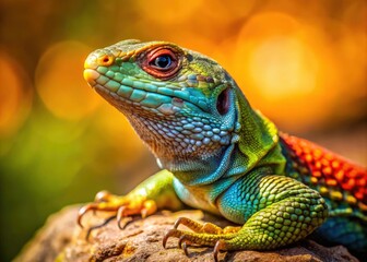 Obraz premium Candid camera captures prehistoric lizards, showcasing the raw survival of these cold-blooded ancients.