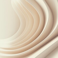Obraz premium Abstract layers of soft curves and waves in light tones create a calming visual experience in modern design. Generative AI