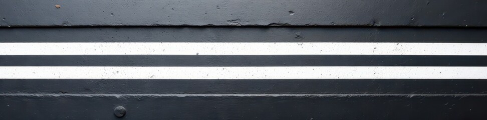 Fototapeta premium Horizontal black & white stripes on rectangular surface, danger, border, alert