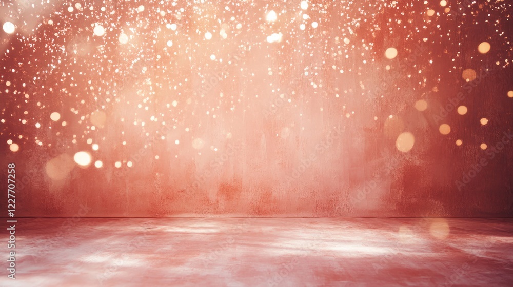 Poster elegant rose gold shimmering backdrop with soft light for photography and creative projects. ideal f