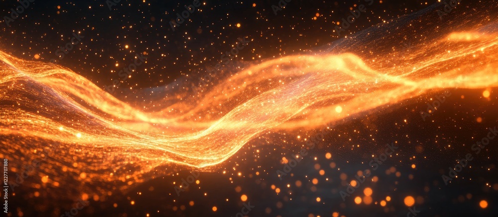 Poster glowing abstract wave background with magical energy and electric effects for modern technology and 