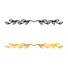 Aesthetic black and gold leaves text dividers
