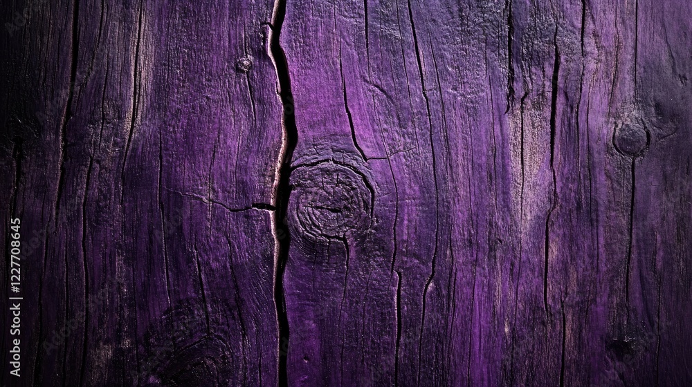 Poster rich dark purple wooden texture featuring intricate cracks and knots for a rustic yet modern aesthet