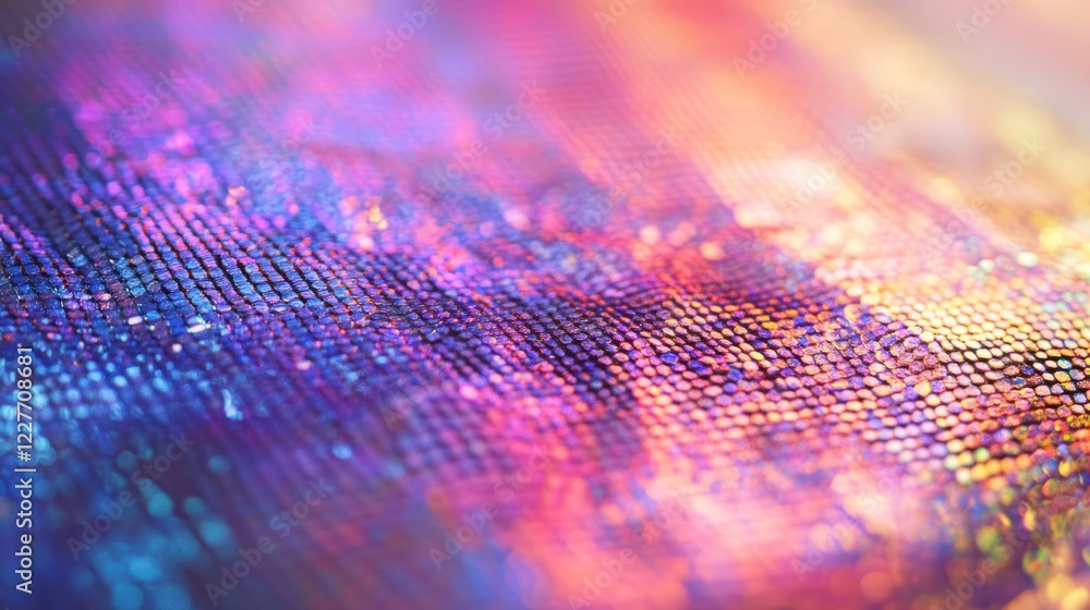 Aufkleber iridescent fabric close up abstract with colorful shimmer and bright soft background