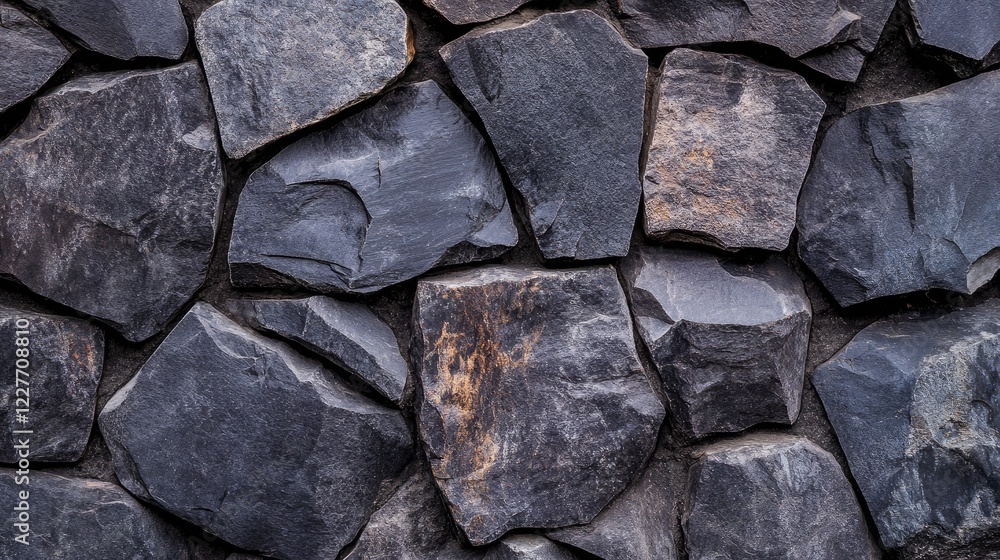 Poster Gray black anthracite rustic stone wall texture seamless background with abstract grunge design and space for text or graphic elements