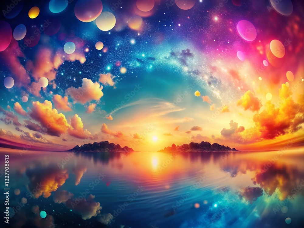 Poster bright abstract gradient panoramic background: soft color transitions
