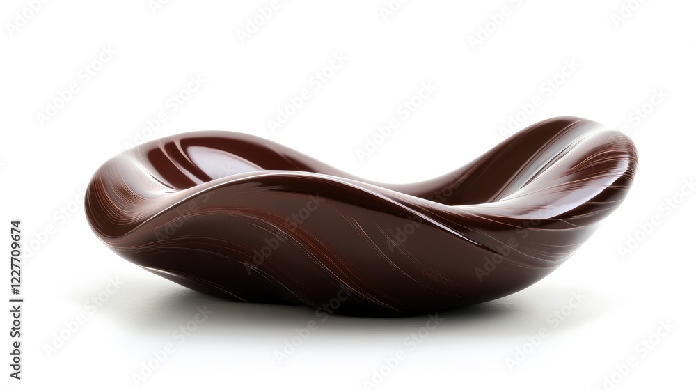 Poster elegant dark chocolate swirl art piece with smooth ripples showcasing its unique design against a cl