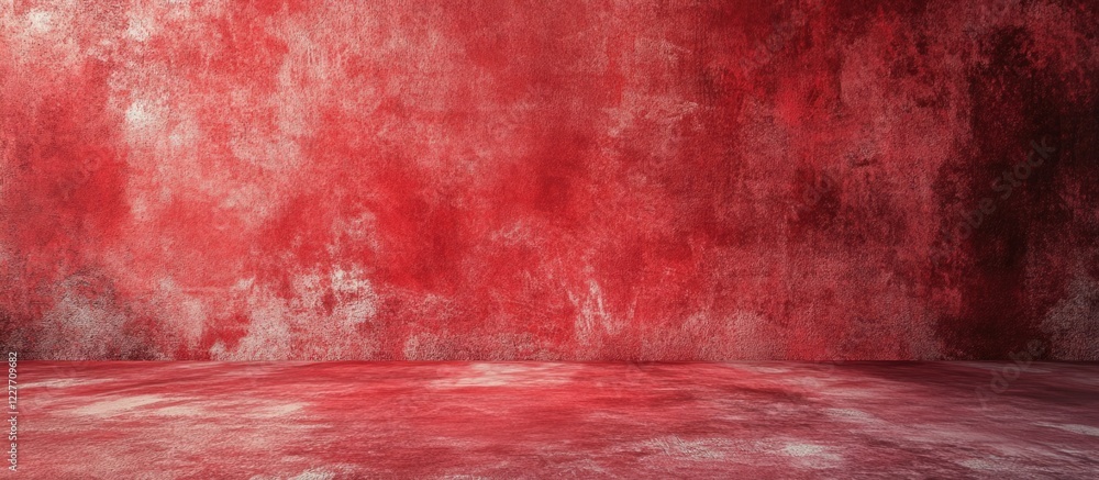 Poster red grunge textured wall and floor background ideal for adding text or graphics in creative projects