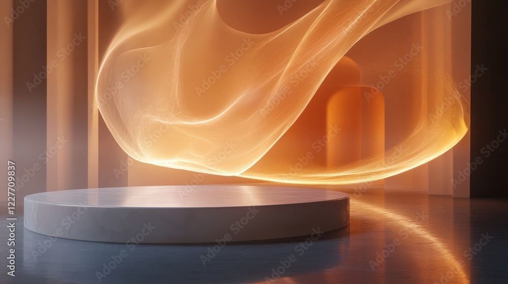 Aufkleber dynamic and modern light effects with fluid motion in a contemporary space